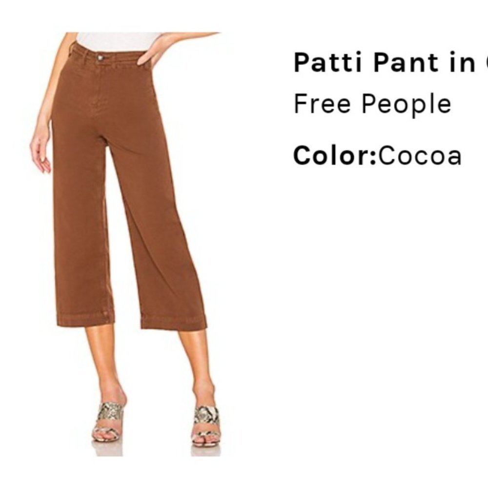 FREE PEOPLE WE THE FREE Patti Pant in Cocoa Cropped size 24